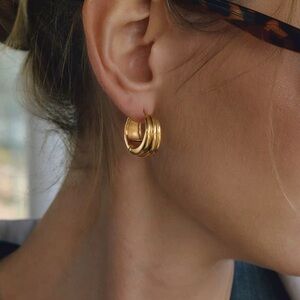 18K Gold Plated Hoop Earrings